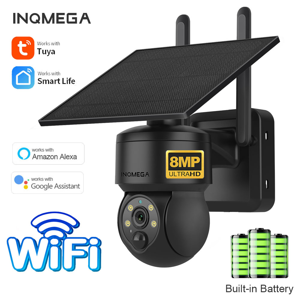 Smart Home Outdoor Camera - INQMEGA 8MP TUYA zonnecamera PIR bewegingsdetectie,