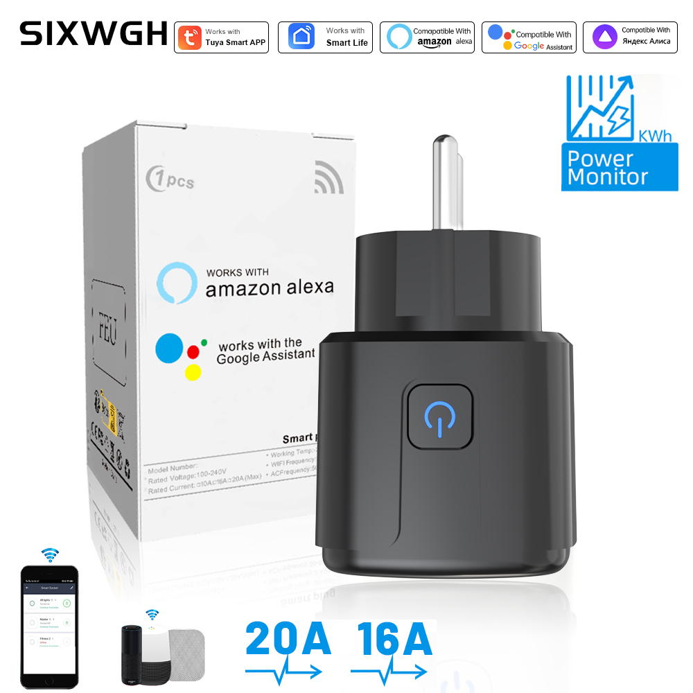 Tuya Wifi Socket - Tuya Smart Socket WiFi-afstandsbediening EU-stekker met