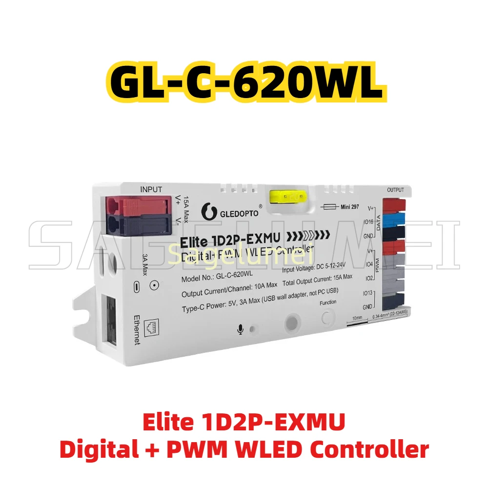 Wifi Led Dimmer - WLED Controller Elite 1D2P-EXMU GL-C-620WL Ingebouwde