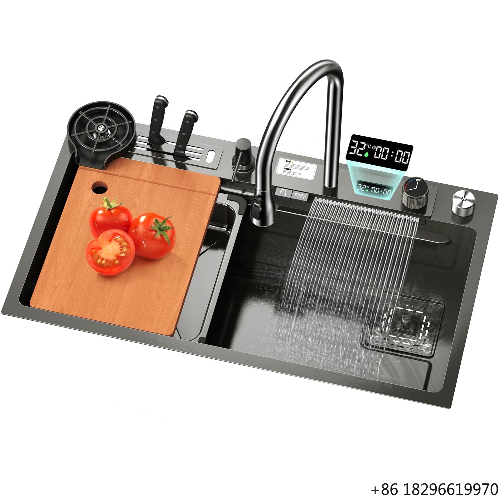 Smart Home Kitchen - Moderne slimme roestvrijstalen nano zwarte digitale