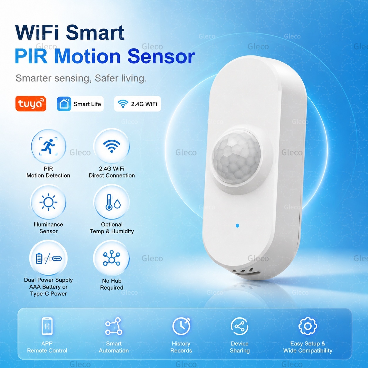 Smart Home Wiser - Tuya WiFi PIR Bewegingssensor Smart Home