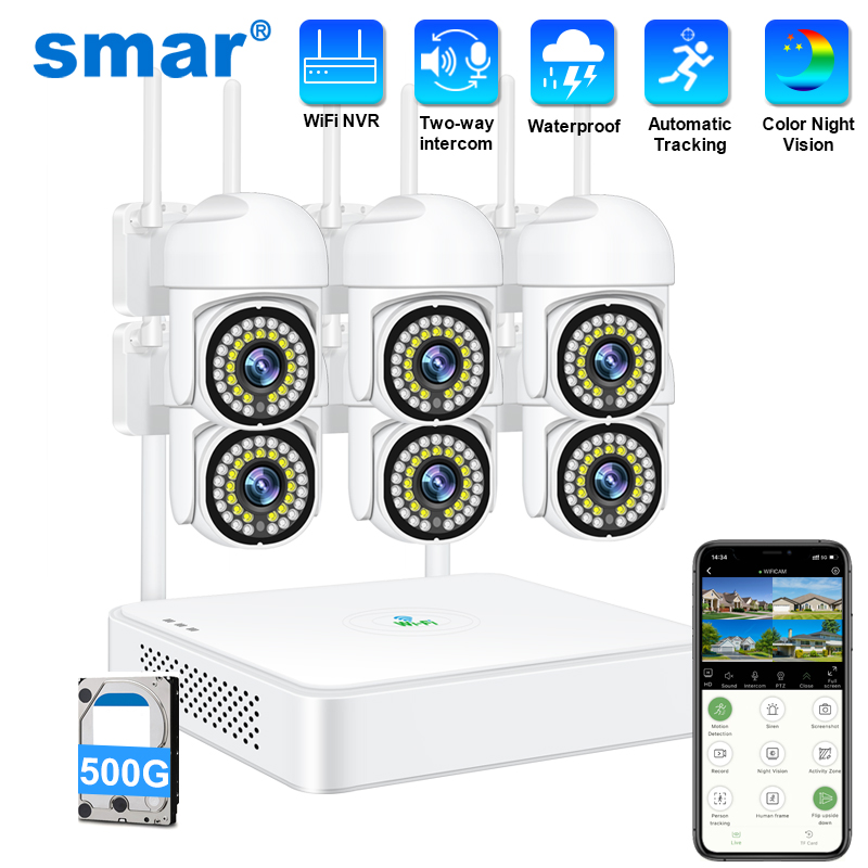 Smart Home Outdoor Camera - Smar 3MP Draadloos CCTV-beveiligingscamerasysteem PTZ Wifi