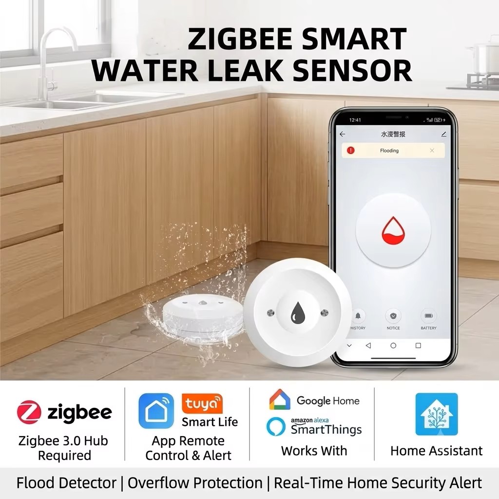 Smart Home Tools - ZigBee 3.0 Slimme Waterleksensor Draadloze Overstromingsdetector