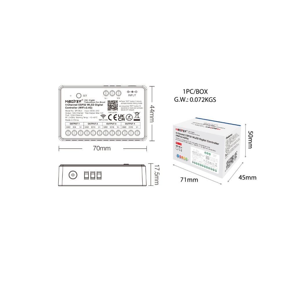 Miboxer SPIW5-4 5in1 SPI LED C - Wifi Led Dimmer recensie en prijs