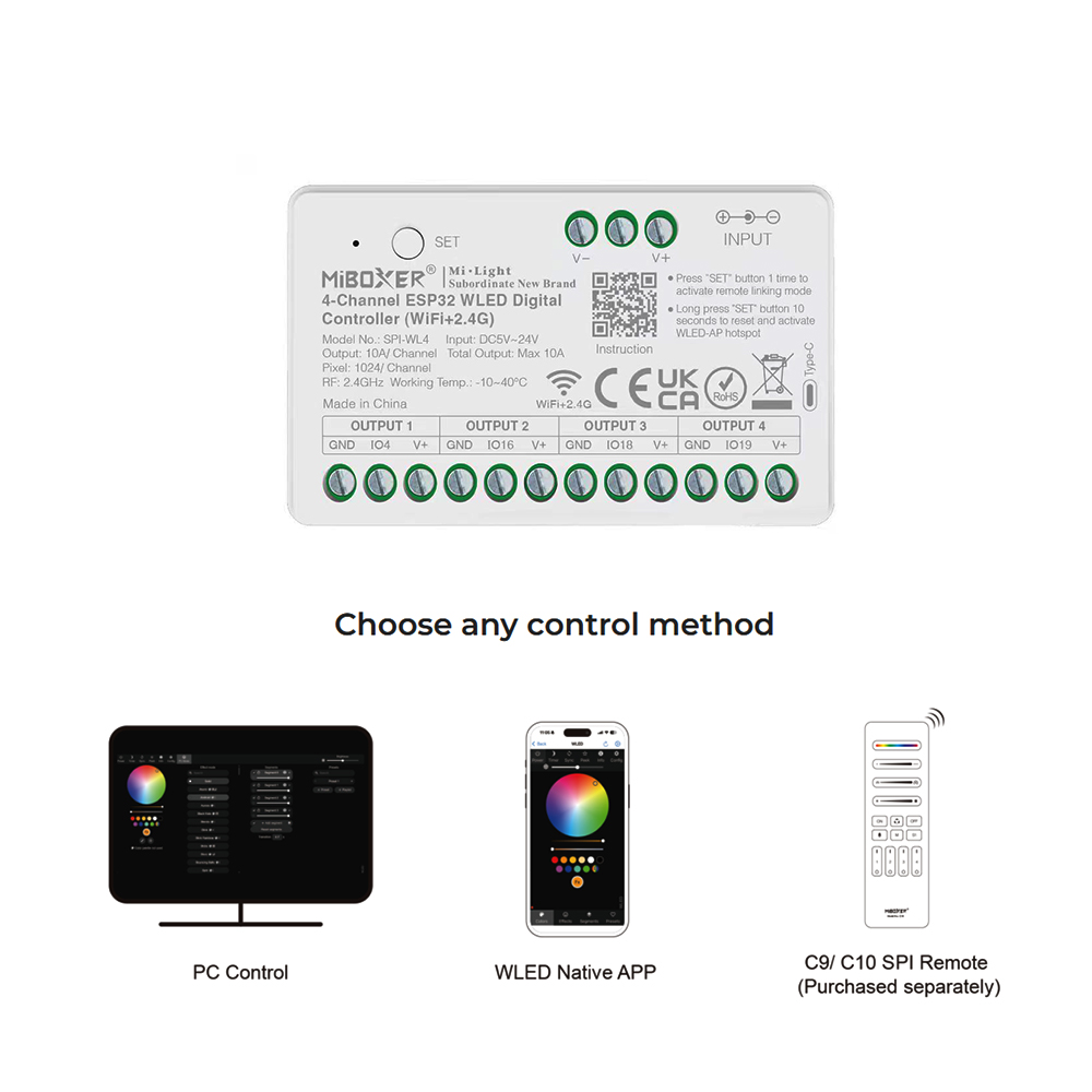 Miboxer SPIW5-4 5in1 SPI LED C - Wifi Led Dimmer recensie en prijs