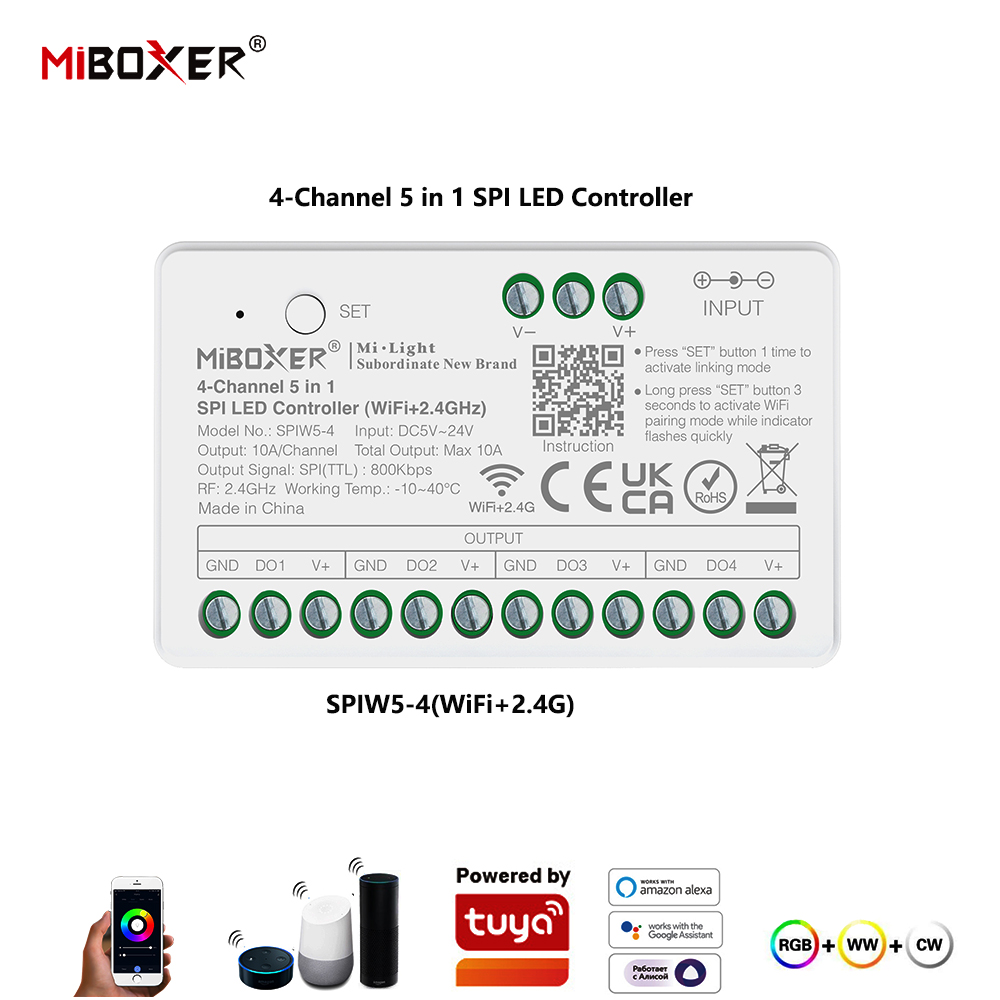 Miboxer SPIW5-4 5in1 SPI LED C - Wifi Led Dimmer recensie en prijs