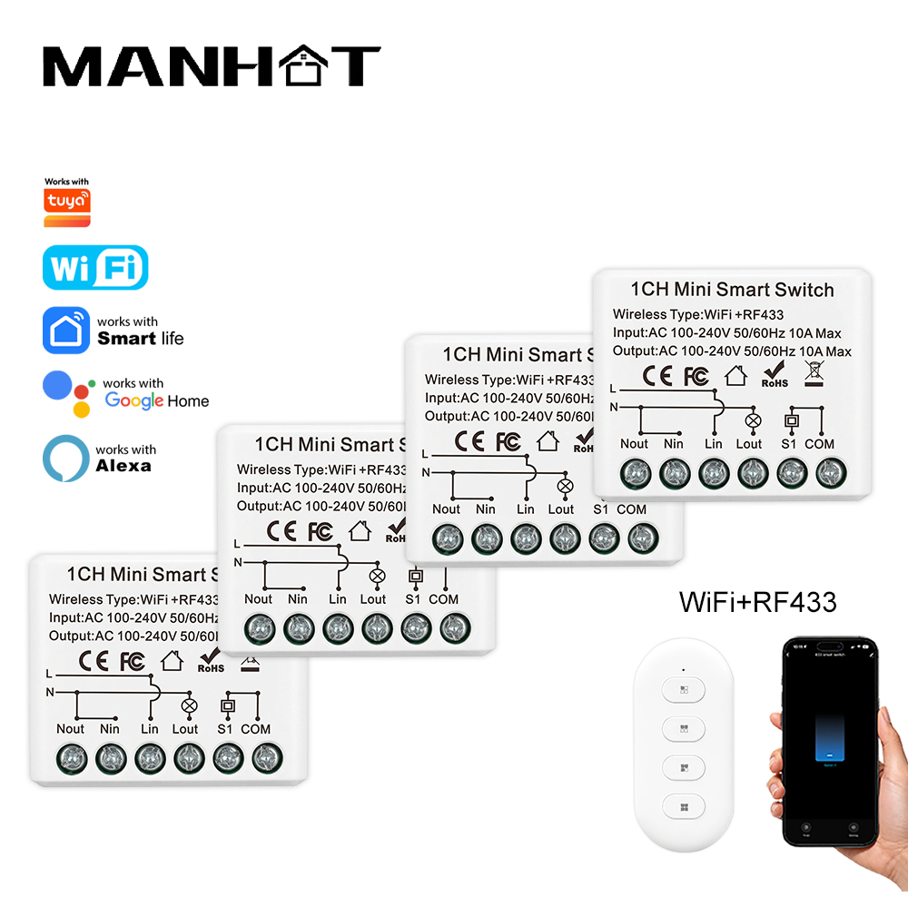 10A Mini WIFI Smart Switch RF4 - Tuya Wifi Socket recensie en prijs
